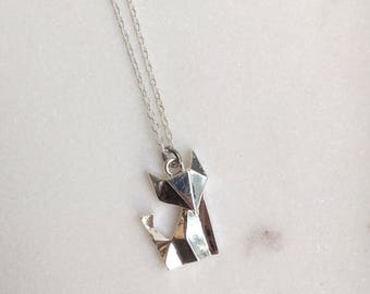 Origami Fox Necklace, Fox Necklace, Fox Jewellery
