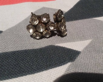 Vintage Rhinestone Cluster Earrings