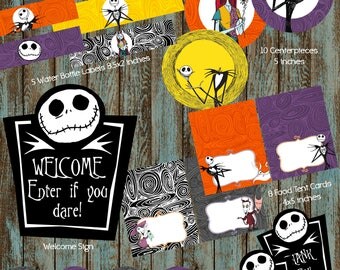 Nightmare Before Christmas Party Package, Nightmare Before Christmas Printable Party, Nightmare Before Christmas Baby Shower Party Printable