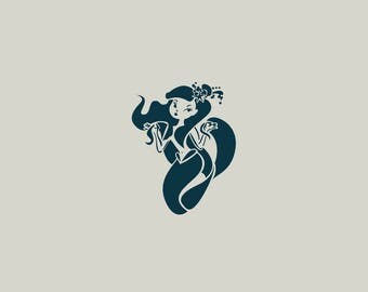Mermaid stencil. Mermaid design. Adhesive vinyl stencil. (ref 522)