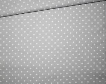 100% cotton fabric printed 50 x 160 cm pattern dots on gray background
