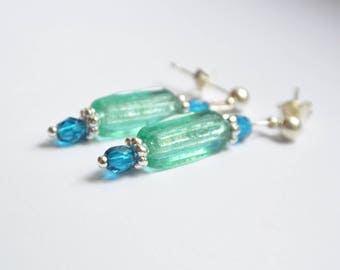 Lamprig * turquoise earrings/dark green lagoon