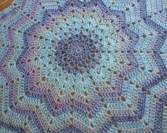 Purbleu Baby Lovey - baby blanket, crochet blanket, couverture pour bebe, doudou couverture