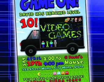 Game truck invite | Etsy