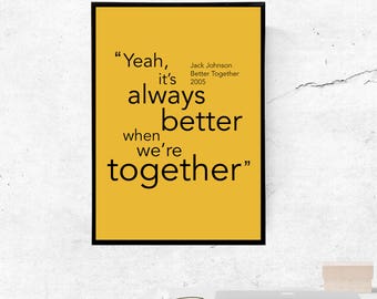 Jack Johnson Lyrics Etsy