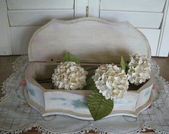Treasure Keepsake Box Storage Wooden Handmade Handpainted Solid Wood Victorian Design Stationery Box Jewelry Box ASCP Annie Sloan Old White