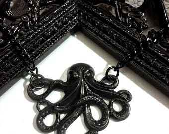 Black Octopus Necklace