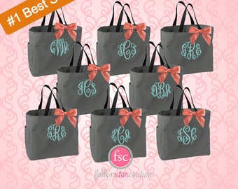 8 bridesmaid tote bags , bachelorette party gifts , bridal party tote bags ,Bridesmaid gifts