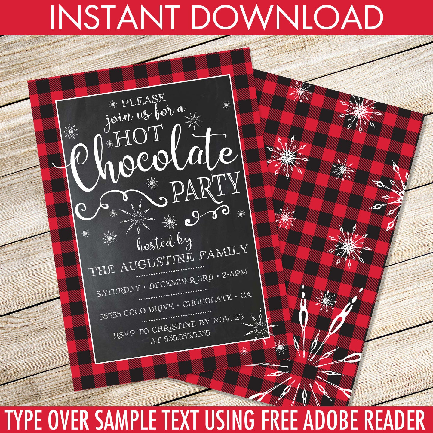 Hot Chocolate Party Invitation Free Printable