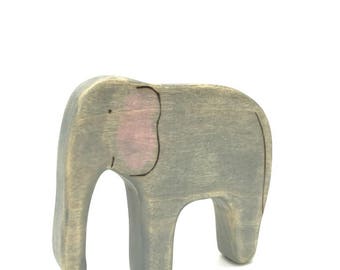 elephant wooden toy, waldorf toys, wooden toy animals, elephant figurine