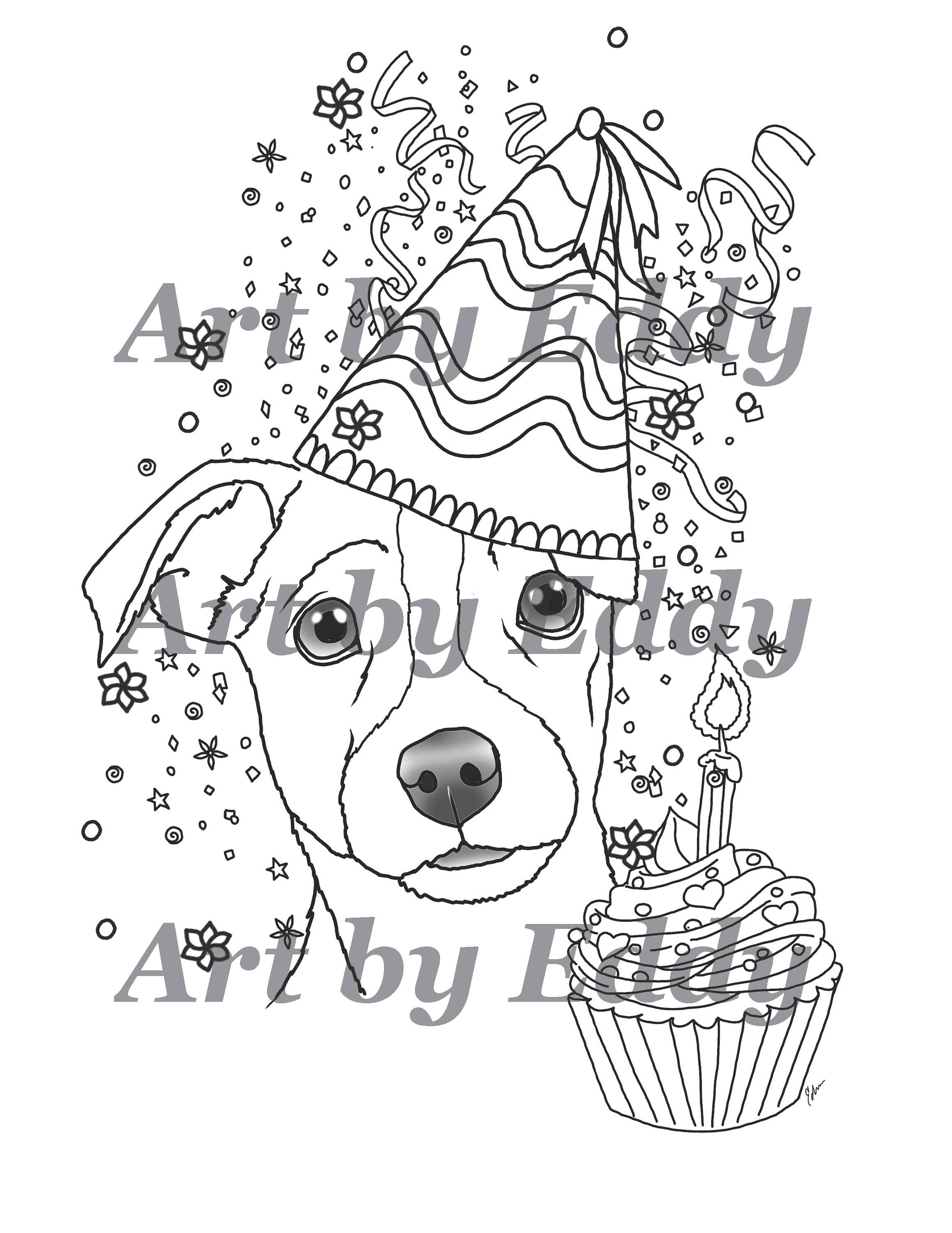 Art of Jack Russell Terrier Single Coloring Page