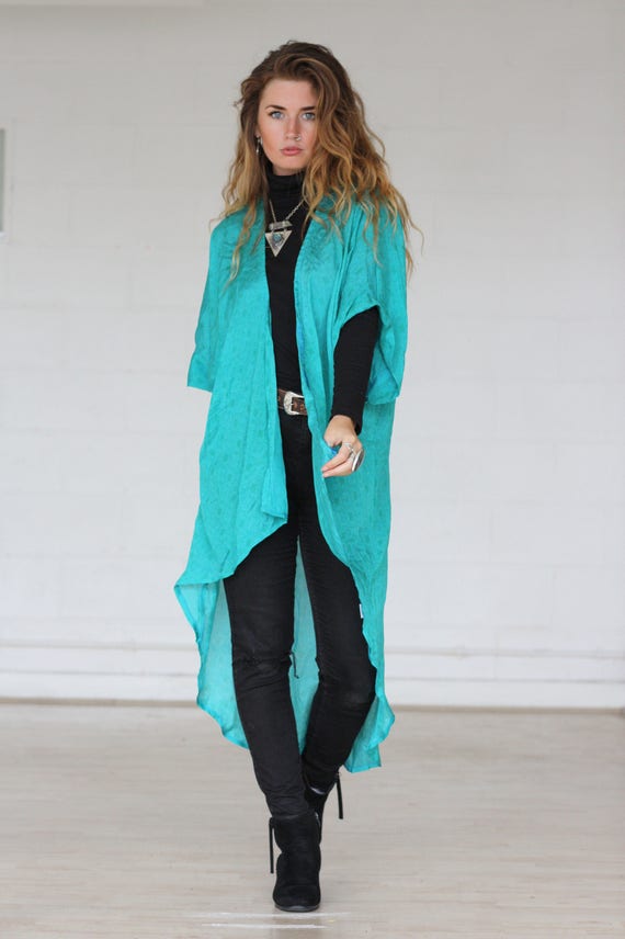 STEVIE SILK KIMONO - Silk Cardigan- Cover Up- Bohemian Kimono- Christmas- Party Outfit- Kaftan- Waterfall kimono- Bespoke- 100% silk