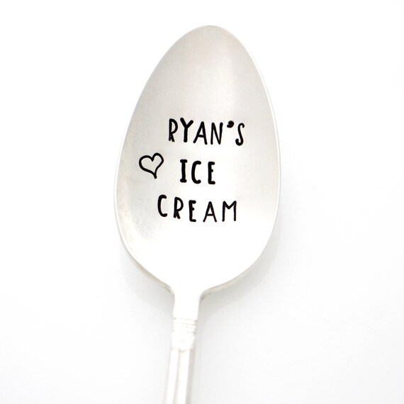 Personalized Ice Cream Spoon. Custom stamped spoon with your