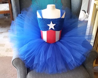 Items similar to Captain America girls inspired tutu dress and costume ...