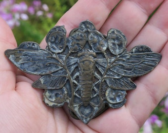 Vintage Bergamot Brass Works Moth Belt Buckle