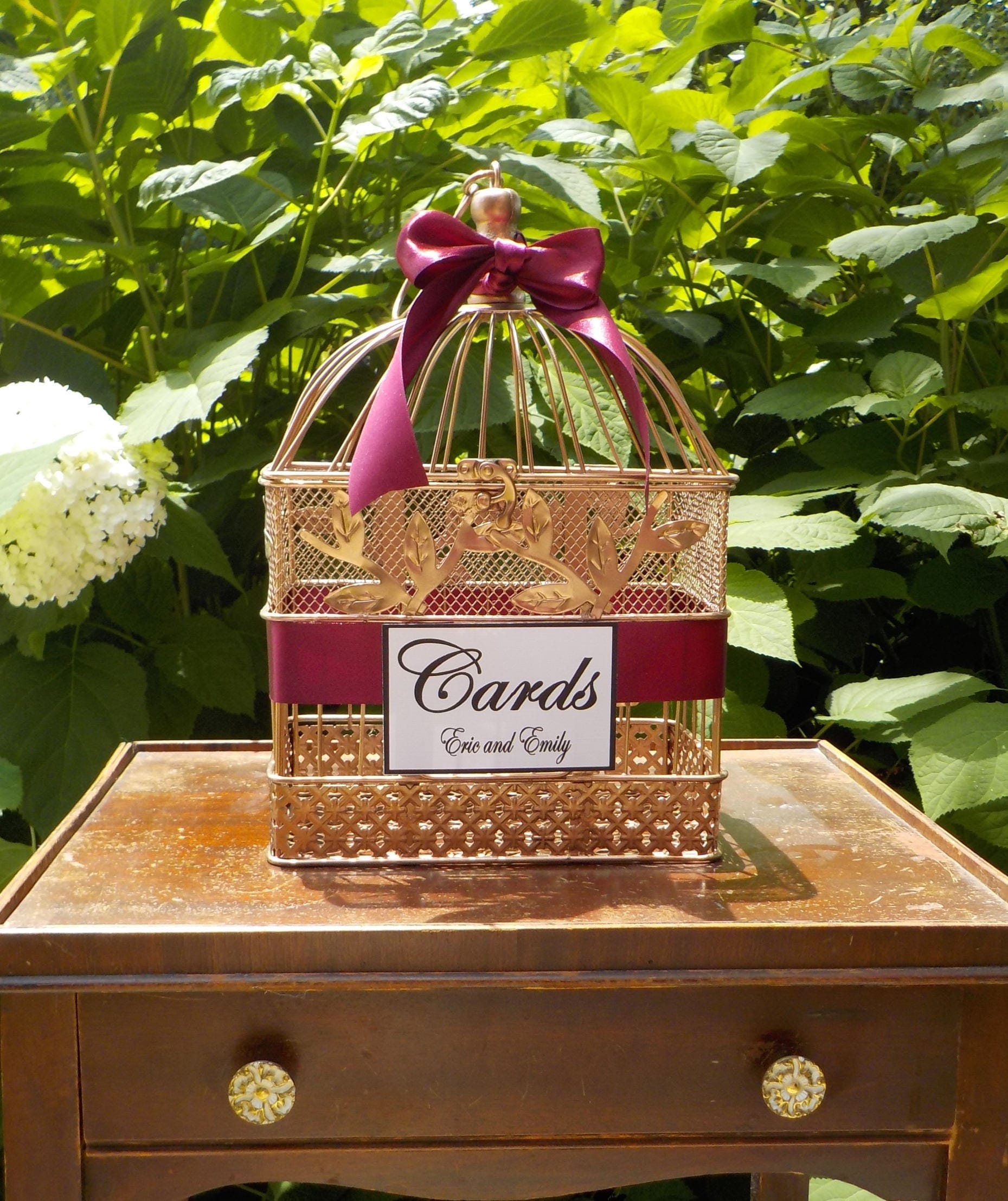 Bridal Shower Card Box Birdcage Rose Gold Wedding Bird Cage