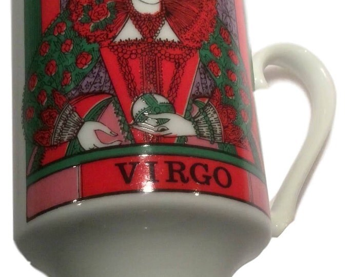 Virgo Arnart Smug Mug, Zodiac By Elena, Footed Vintage Ceramic Mug, Birthday Gift, Coffee Cup