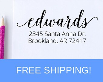 Return Address Stamp, self inking stamp, custom stamp, wedding gift, housewarming gift, mothers day gift, client gift, closing gift (D202)