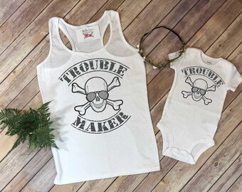 Mommy and Me Shirts, New Mom Gift, Mommy and Me Outfits, Family Shirts, Trouble Maker Shirt, Mom and Daughter,Mom and Son Shirt, Mom of boys