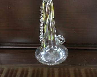 Hand Blown Art Glass Decanter, Vase, Wine Jug, Brandy Decanter, Water Pitcher ~~ Signed Art