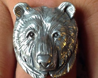 Grizzly Bear Mens Ring