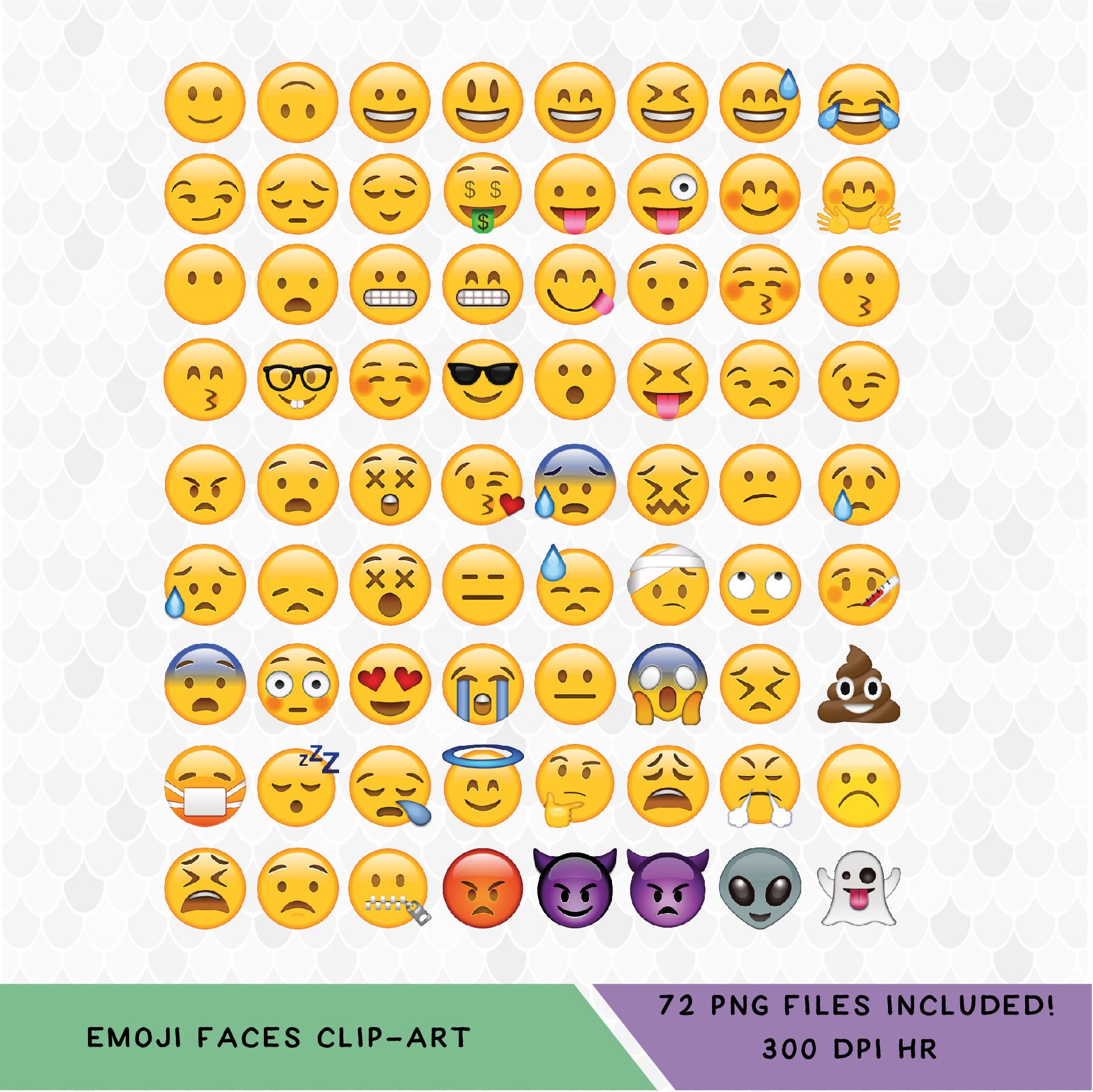 Emoji Clipart, Emoji Collection, Emoticons Clipart, Smiley Face, Emoji ...