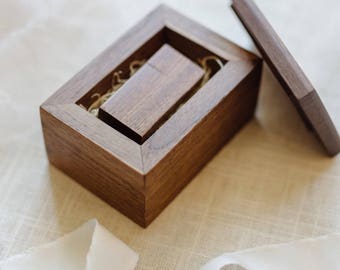 Engraved Walnut Wood USB Box and 8GB Walnut Wood USB