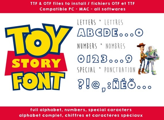 Toy Story font - real ttf to install compatible PC and Mac ...