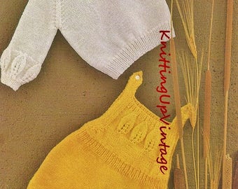 Baby Knitting Pattern pdf Baby Romper and Jumper with leaf design