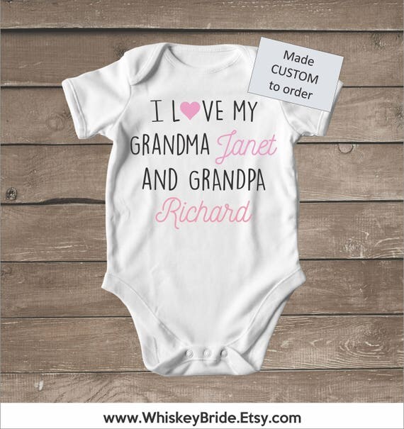 Grandparents Baby Clothes. Custom I Love my Grandma and