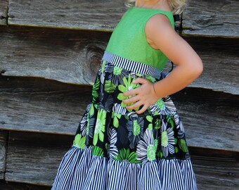 Girls Tractor & Cotton Boll on Pink Stripe Romper by Three Sisters main image 0