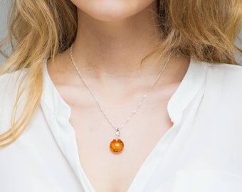 Baltic Amber Pendant, Amber Necklace, Silver & Amber Pendant, Real Amber Necklace, amber pendant, handmade amber