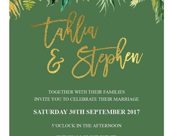 PRINTABLE wedding invitation PDF | tropical wedding invitation | wedding invitation | floral invitation