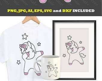 Dabbing unicorn SVG, dabbin svg, unicorn party favors, birthday party, unicorn invitation, horse clipart, fairy svg, stickers, baby svg