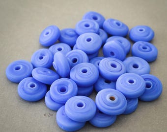 7 mm, glass beads, Indian handcrafted beads, matt glass, opaque, bohemian spirit, light blue, 7 mm, 60 pcs