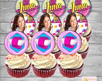 SOY LUNA Cupcake Toppers, Printable, Birthday Party, Digital File, 2” Circle, Instant Download