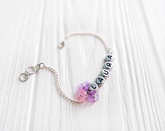 Custom name bracelet kids jewelry flower girl bracelet kids bracelet daughter birthday gift initial bracelet personalized bracelet kids name