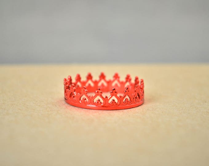Dainty Red Crown Ring, Red Princess Crown Ring, Princess Ring, Tiara Ring, Queen Ring, Red Ring, Red Princess Ring, Red Queen Ring, Red