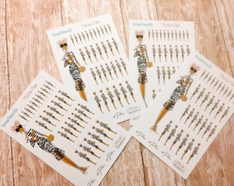 Fashion Doll Planner Sticker Sheet, Planner Stickers, Planner Doll, Fashion Illustration Doll, Planner Girl, Fashion Planner, Mocha Doll