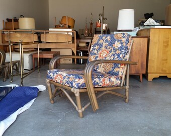 Vintage 1960's Rattan Lounge Chair Mid Century Modern Vogue Furniture Louisville Kentucky Excellent Quality Bamboo Tiki Style MCM