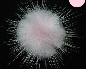 MINK fur ball pink WISPY natural 40mm
