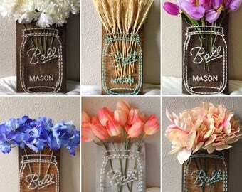 Mason Jar Flower String Art
