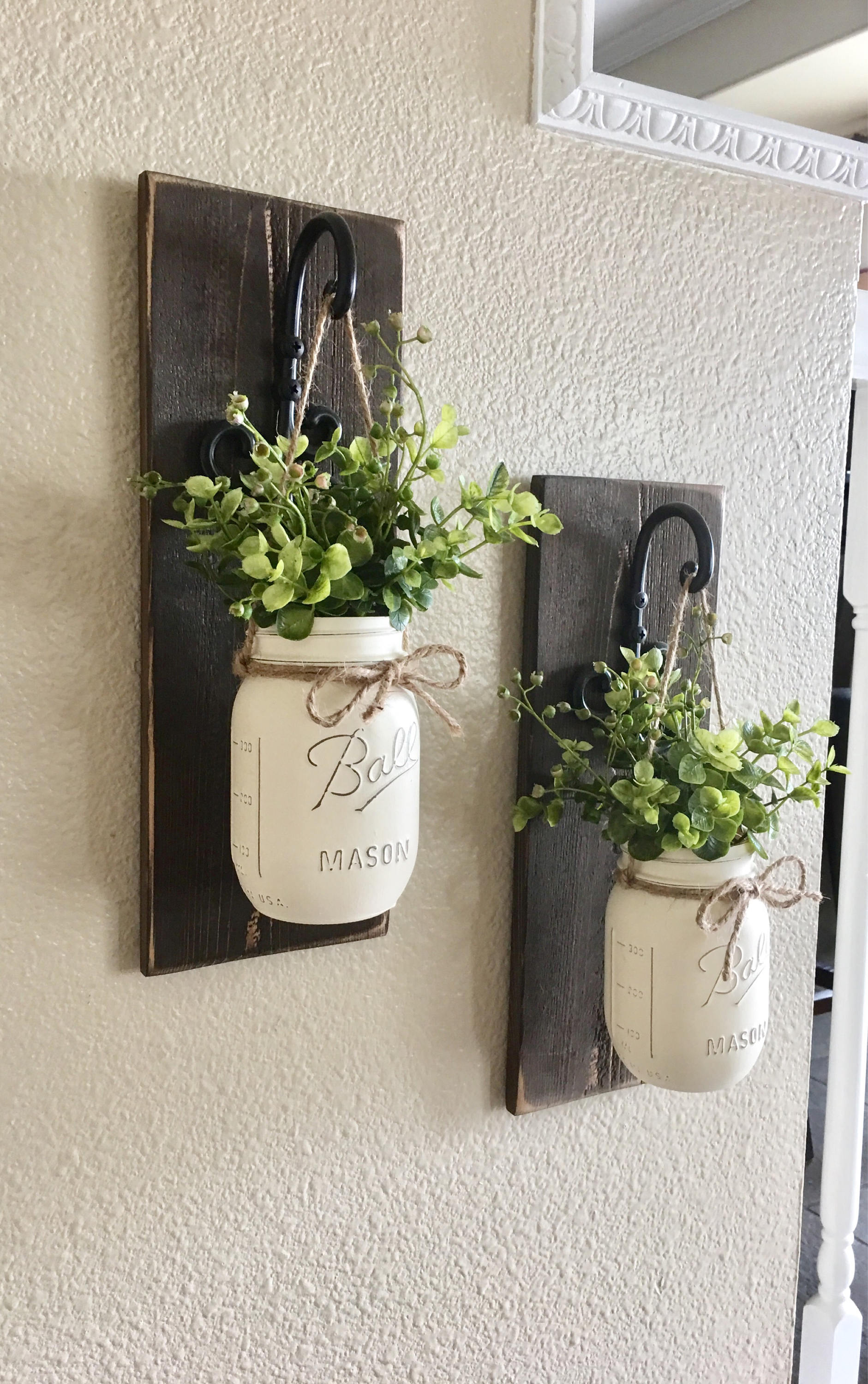 Mason Jar Hanging Planter Home Decor Wall Decor Rustic