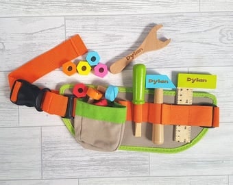Personalised Child's Tool Belt Toy, Wooden Toy, Role Play, DIY, Gifts for Children, Tools - 00063