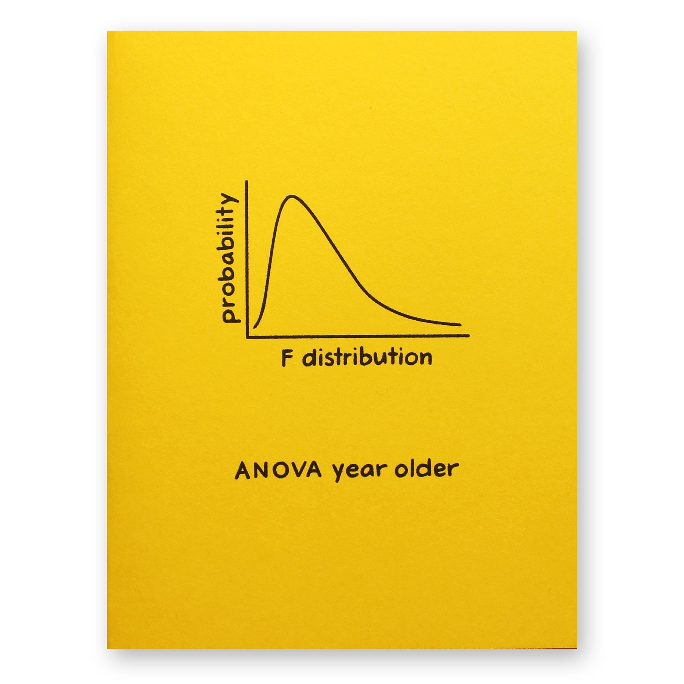 Statistics Birthday Pun Card ANOVA Year Older Card Math