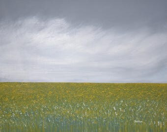 Yellow fields Original Abstract Acrylic Painting.24" x 30"