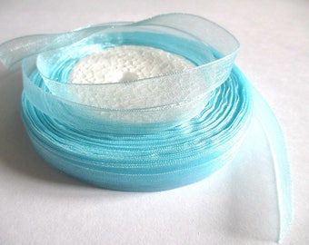 5 m organza Ribbon Blue 10mm