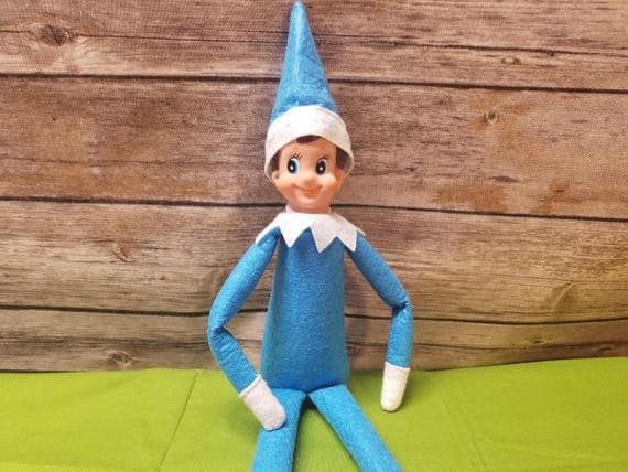 PRE-WIRED Blue Boy Christmas Elf