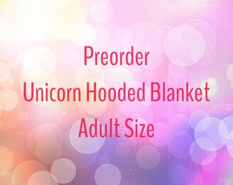 Preorder Unicorn Hooded Blanket, Unicorn Blanket Adult Size, Teen Unicorn Blanket, My Little Pony Friendship is Magic, Bronies, Rainbow Dash