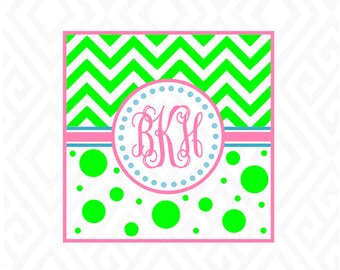 Square Monogram Frame; SVG, Studio 3, DXF, AI. Eps, and Pdf, Cutting Files for Electronic Cutting Machines